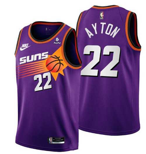 Men%27s Phoenix Suns #22 Deandre Ayton Purple Stitched Basketball Jersey Dzhi